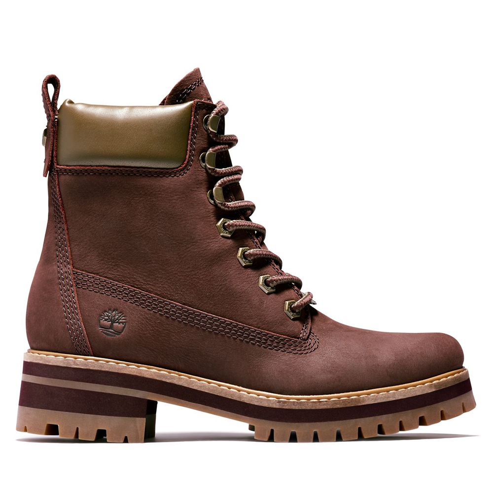 Bototos Timberland Mujer 6-Inch Courmayeur Valley Burdeos - Chile YLX-642730